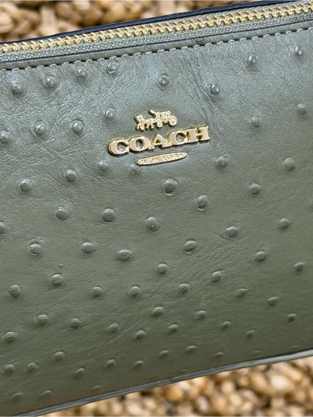 Coach Nolita Olive Ostrich Embossed